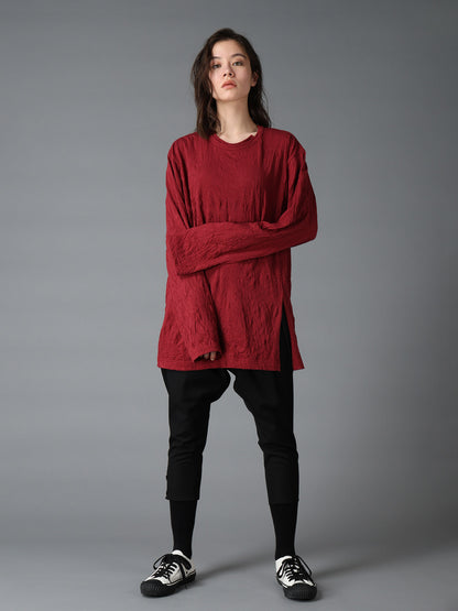 CATCH WASHER WRINKLE JERSEY MIX LONG SLEEVED T