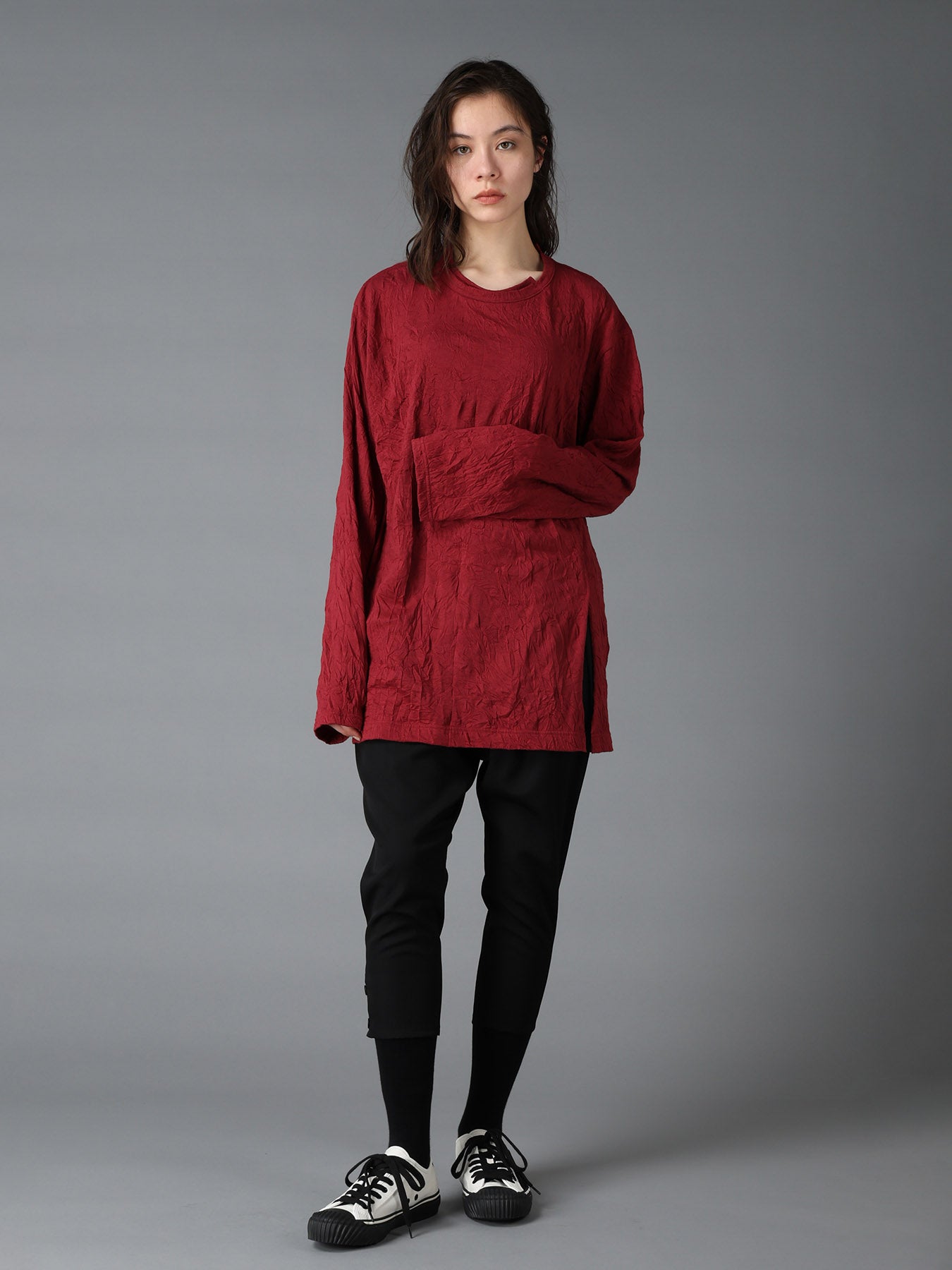 CATCH WASHER WRINKLE JERSEY MIX LONG SLEEVED T