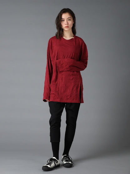 CATCH WASHER WRINKLE JERSEY MIX LONG SLEEVED T
