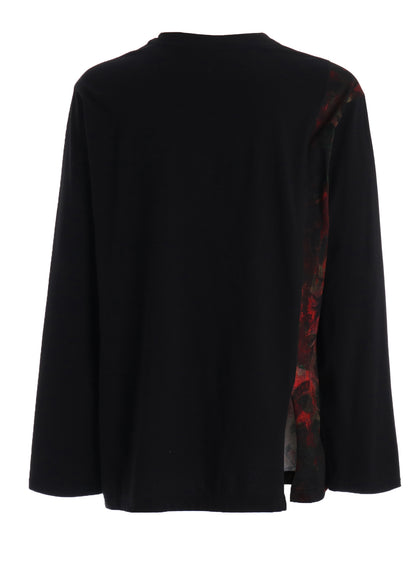 SHADOW FLORAL + COTTON JERSEY MIX LONG SLEEVED T