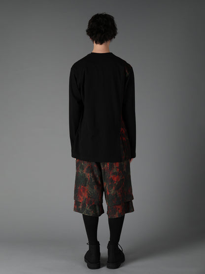 SHADOW FLORAL + COTTON JERSEY MIX LONG SLEEVED T