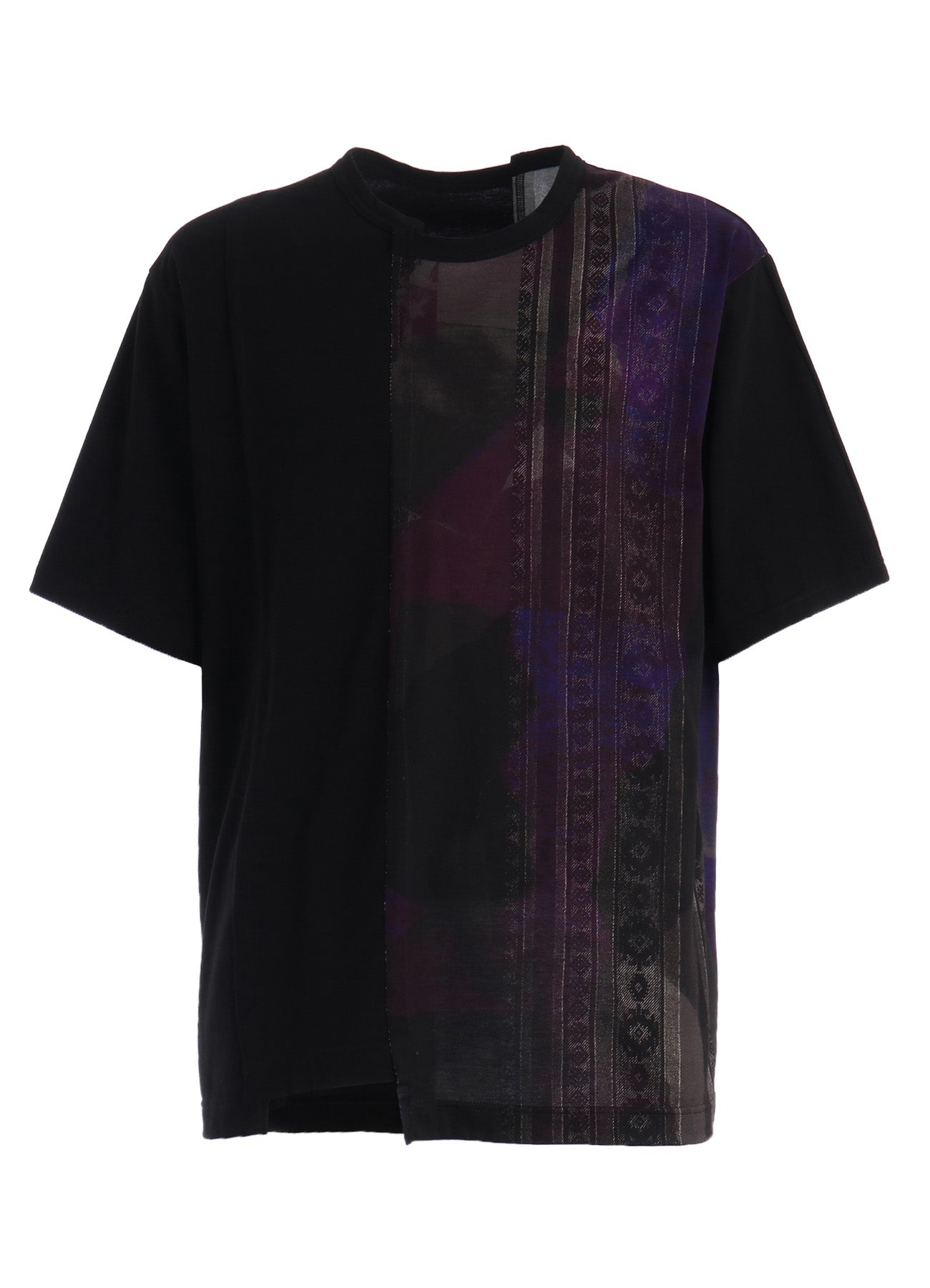 PURPLE STRIPE+COTTON JERSEY CUT-OFF SHORT SLEEVED T – THE SHOP