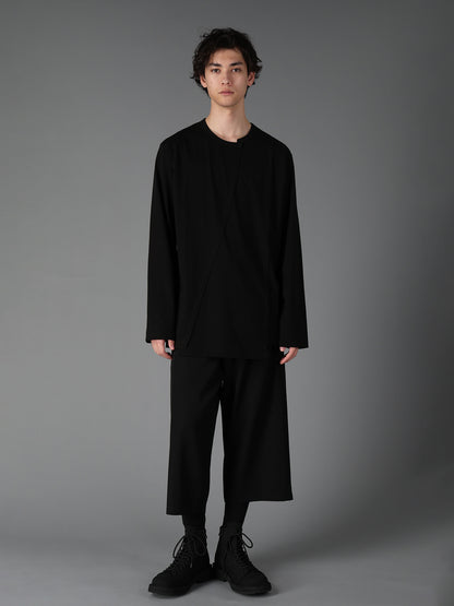COTTON JERSEY CUT-OFF LONG SLEEVED T