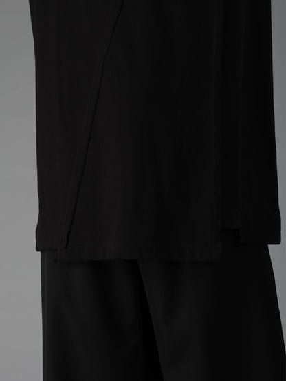 COTTON JERSEY CUT-OFF LONG SLEEVED T