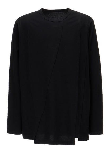 COTTON JERSEY CUT-OFF LONG SLEEVED T