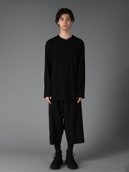 COTTON JERSEY CUT-OFF LONG SLEEVED T