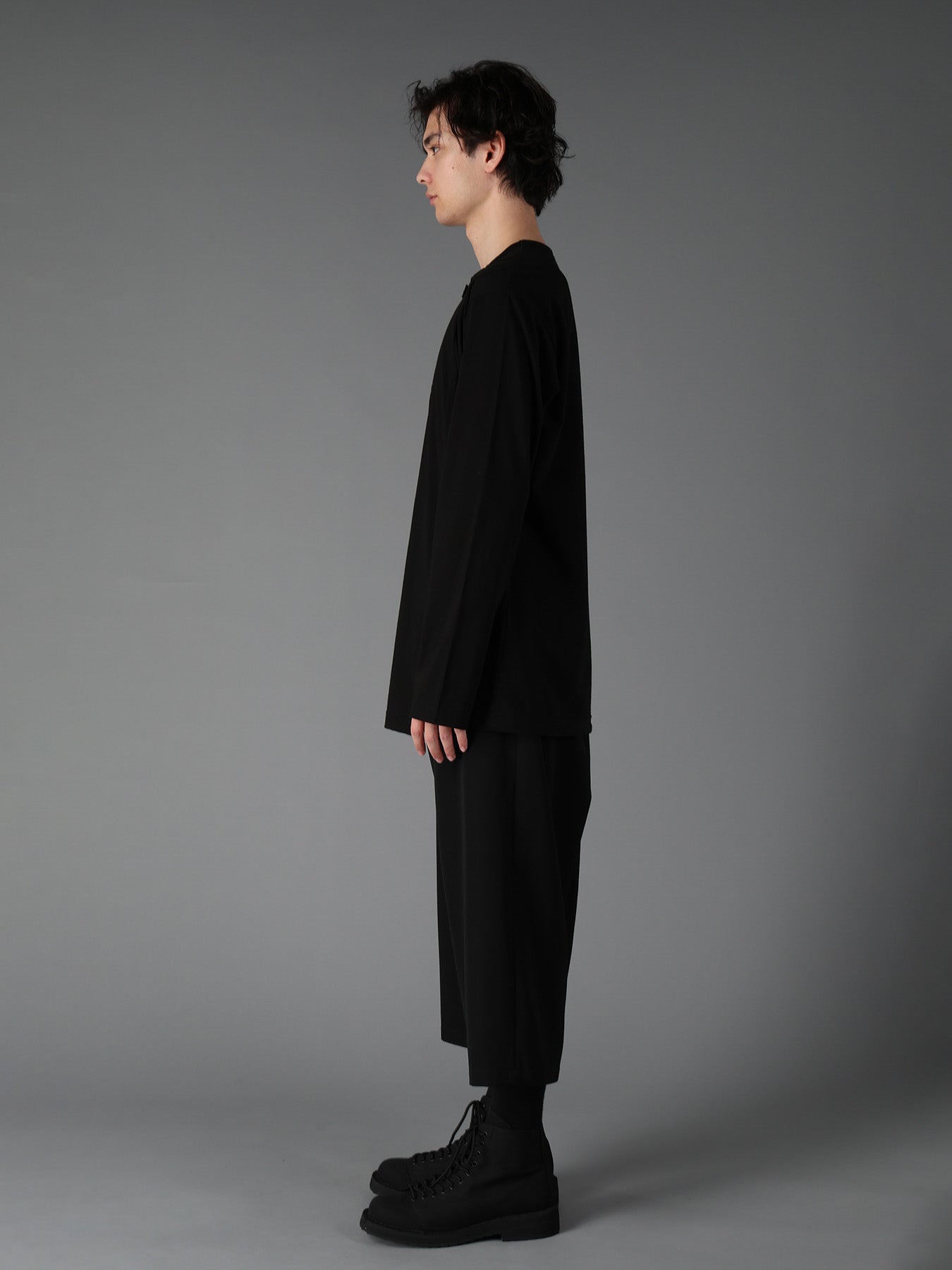 COTTON JERSEY CUT-OFF LONG SLEEVED T