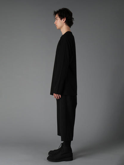 COTTON JERSEY CUT-OFF LONG SLEEVED T