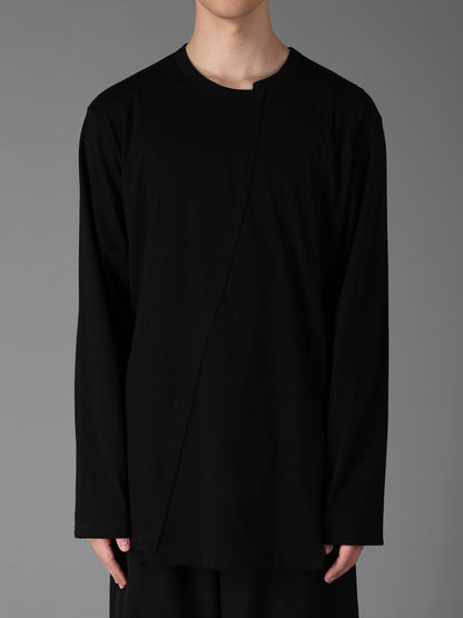 COTTON JERSEY CUT-OFF LONG SLEEVED T