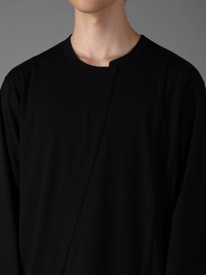COTTON JERSEY CUT-OFF LONG SLEEVED T