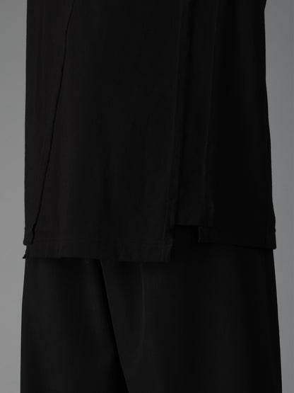 COTTON JERSEY CUT-OFF LONG SLEEVED T