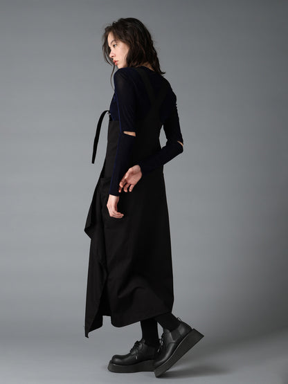 FLOCKED STRIPE ELBOW-CUT TULLE