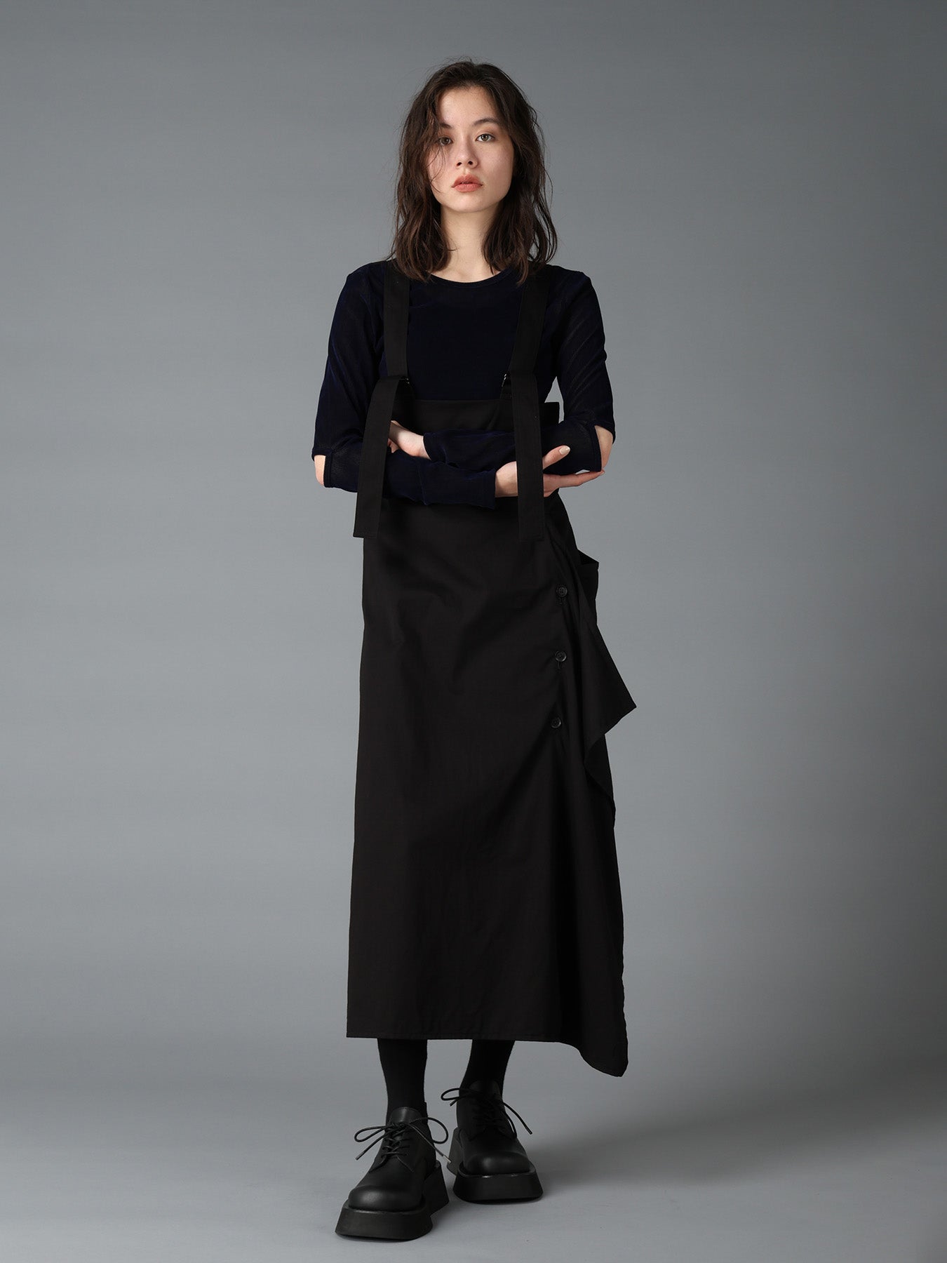 FLOCKED STRIPE ELBOW-CUT TULLE