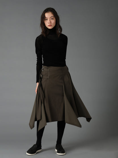 FLOCKED STRIPE HIGH-NECK TULLE