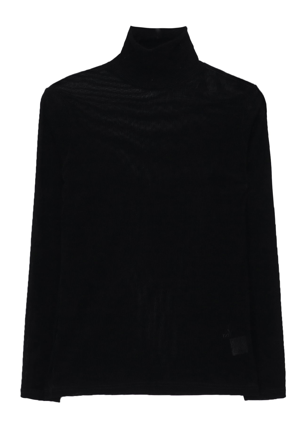 FLOCKED STRIPE HIGH-NECK TULLE