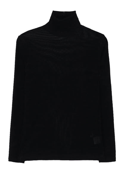 FLOCKED STRIPE HIGH-NECK TULLE