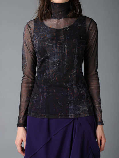 PAISLEY HIGH NECK SOFT TULLE