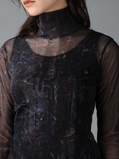 PAISLEY HIGH NECK SOFT TULLE