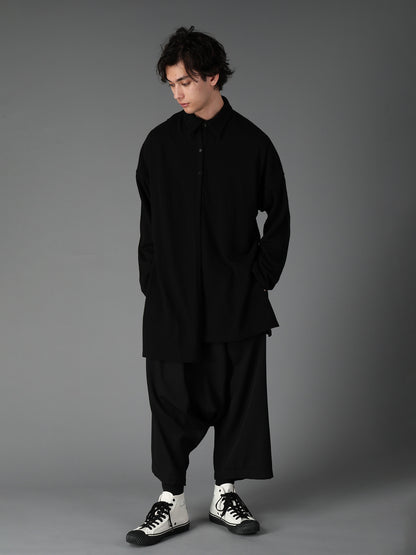 AIRY FEATHERY RIGHT-SIDE DRAPE SHIRT