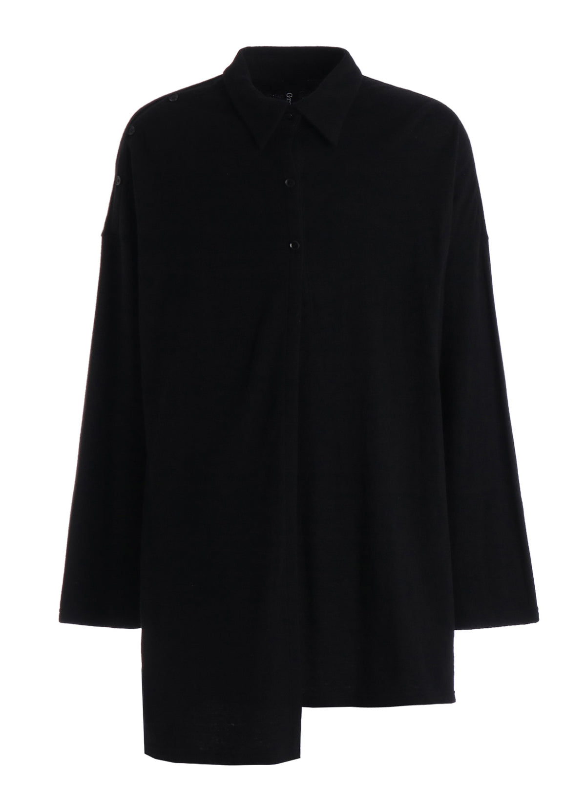 AIRY FEATHERY RIGHT-SIDE DRAPE SHIRT