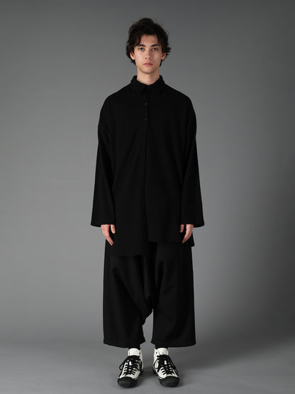 AIRY FEATHERY RIGHT-SIDE DRAPE SHIRT