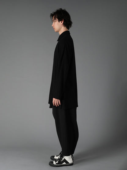 AIRY FEATHERY RIGHT-SIDE DRAPE SHIRT