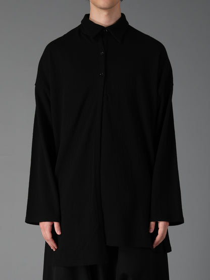 AIRY FEATHERY RIGHT-SIDE DRAPE SHIRT