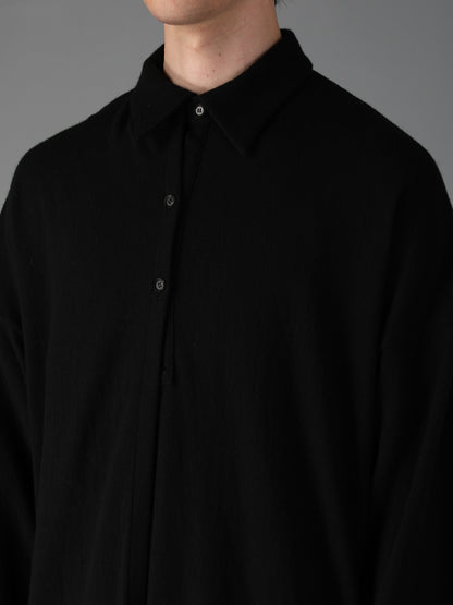 AIRY FEATHERY RIGHT-SIDE DRAPE SHIRT