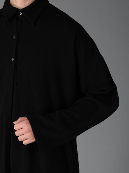 AIRY FEATHERY RIGHT-SIDE DRAPE SHIRT