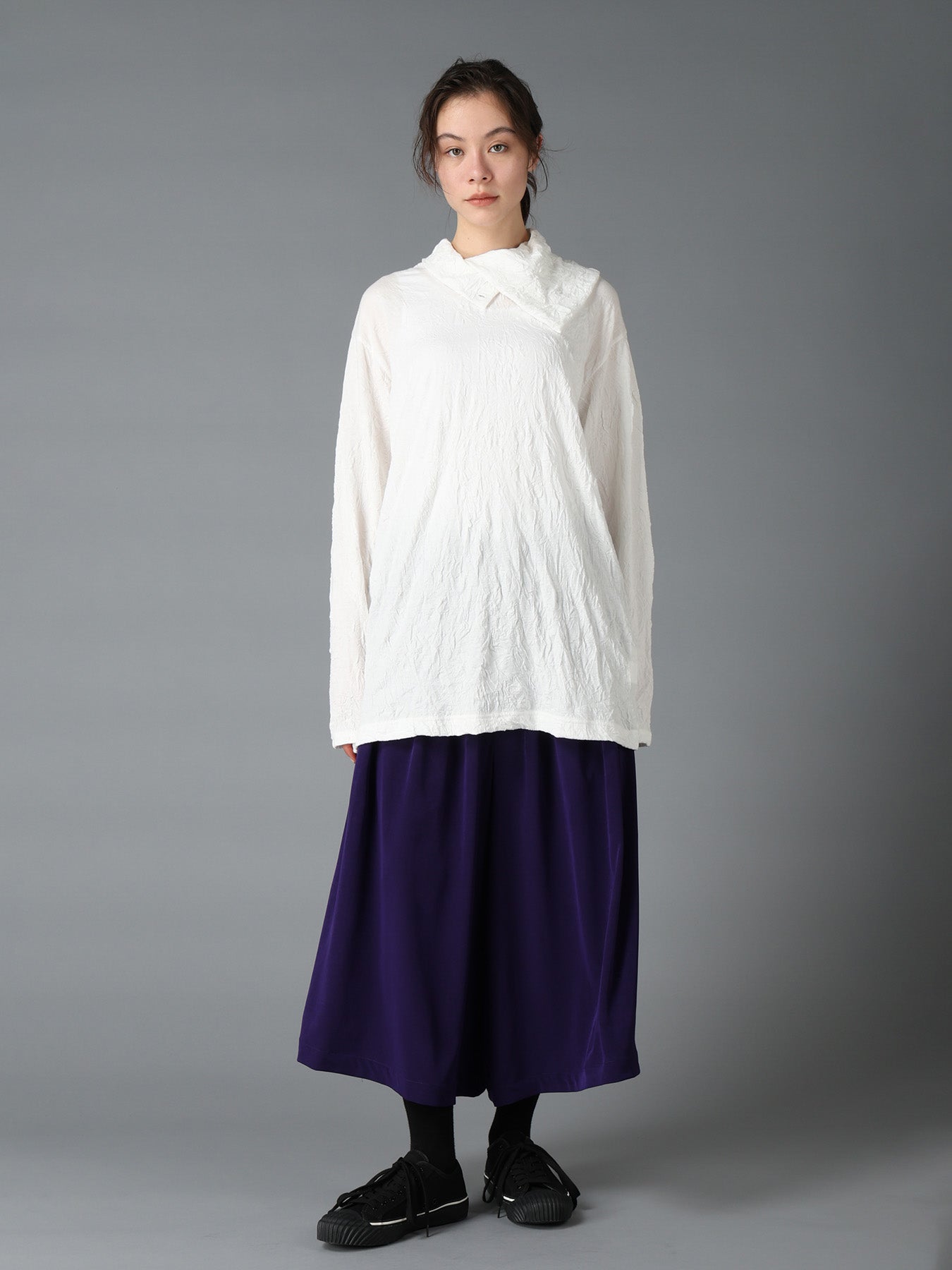 CATCH WASHER WRINKLE JERSEY TURTLENECK LONG SLEEVED T-SHIRT