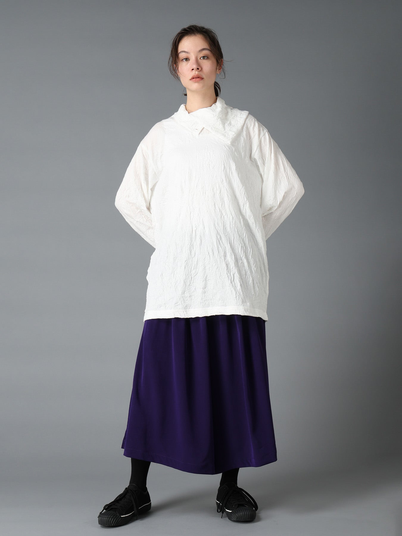 CATCH WASHER WRINKLE JERSEY TURTLENECK LONG SLEEVED T-SHIRT