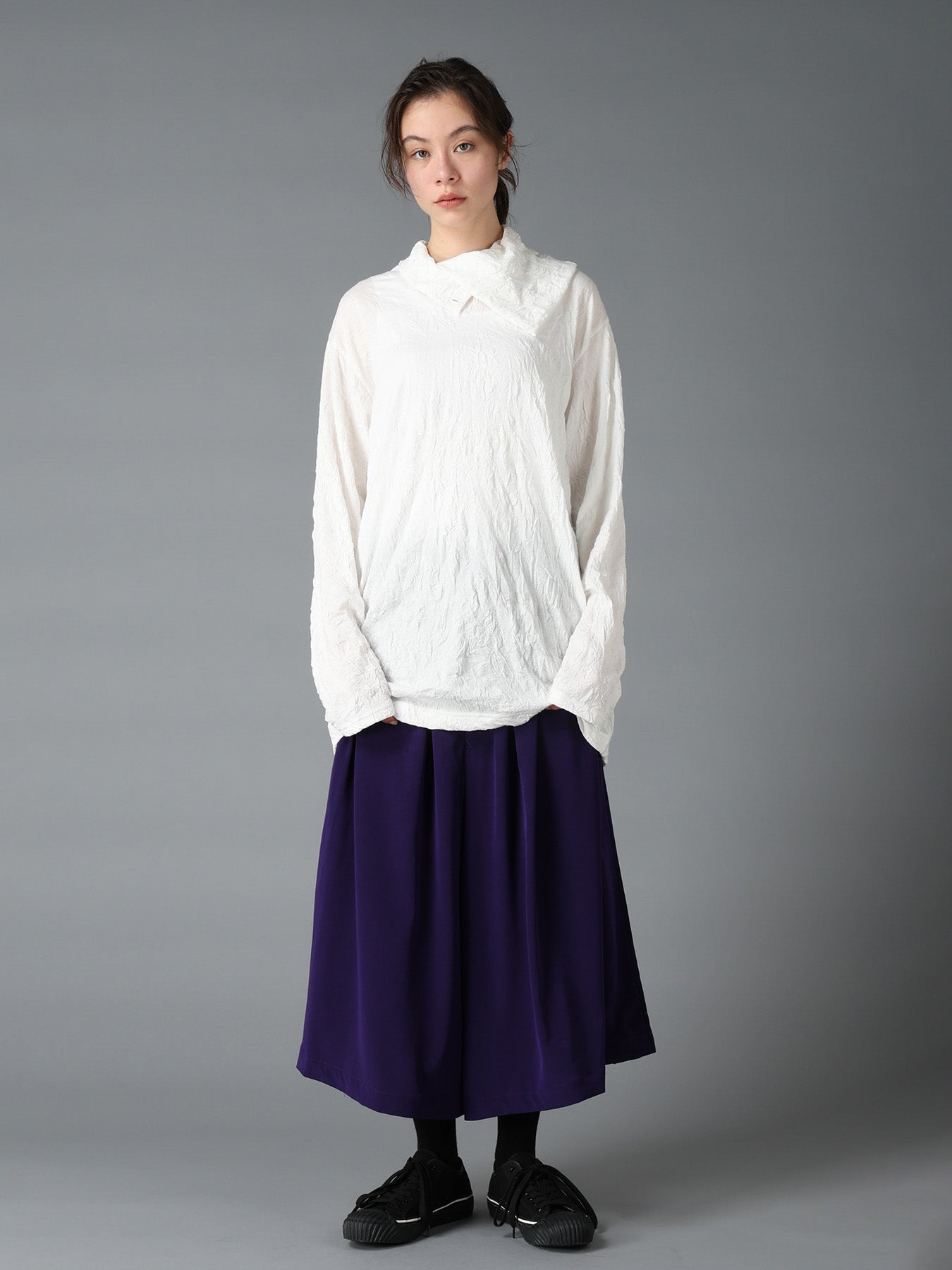 CATCH WASHER WRINKLE JERSEY TURTLENECK LONG SLEEVED T-SHIRT