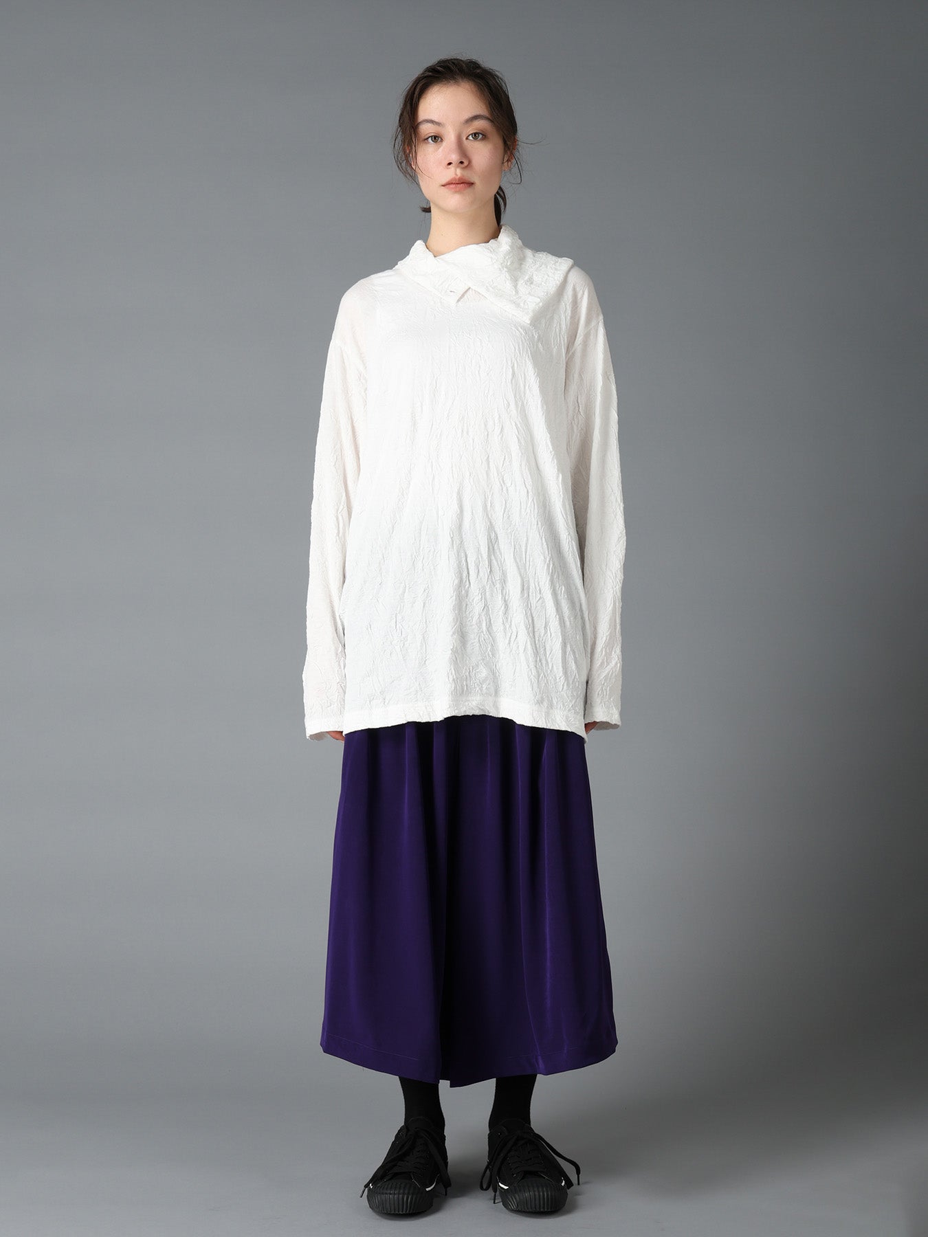 CATCH WASHER WRINKLE JERSEY TURTLENECK LONG SLEEVED T-SHIRT