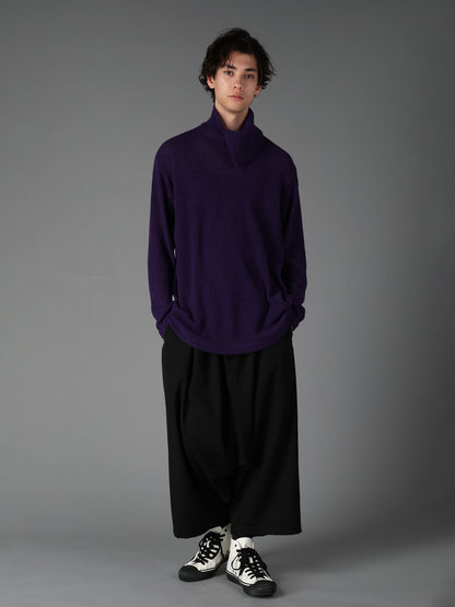SPIDER WEB KNIT TURTLENECK LONG-SLEEVED T