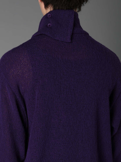 SPIDER WEB KNIT TURTLENECK LONG-SLEEVED T
