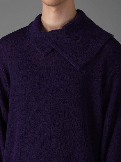 SPIDER WEB KNIT TURTLENECK LONG-SLEEVED T