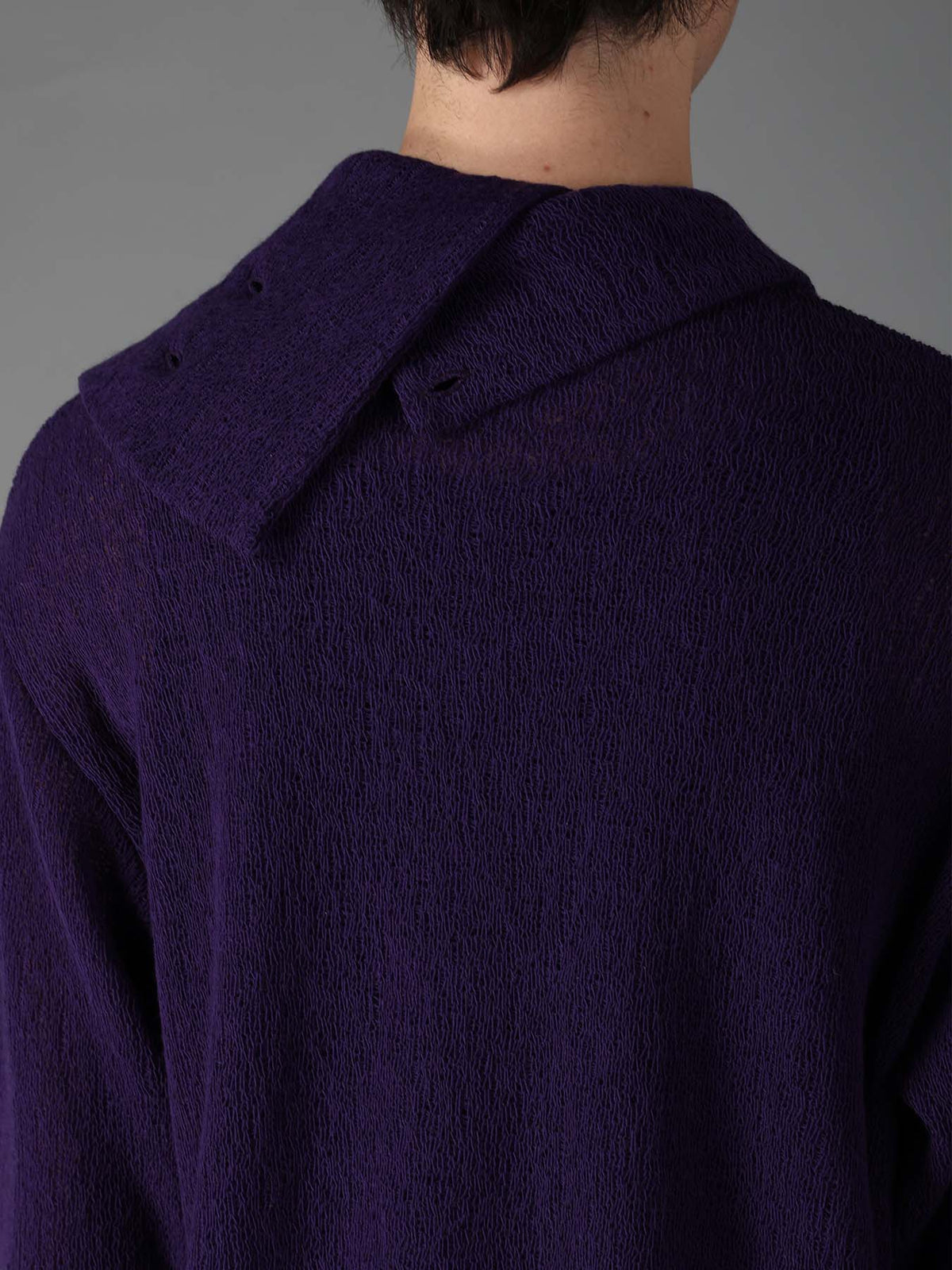 SPIDER WEB KNIT TURTLENECK LONG-SLEEVED T