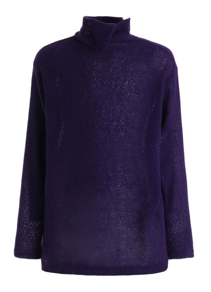 SPIDER WEB KNIT TURTLENECK LONG-SLEEVED T
