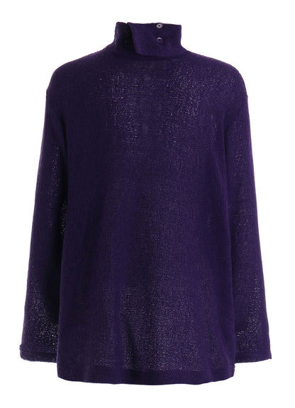 SPIDER WEB KNIT TURTLENECK LONG-SLEEVED T