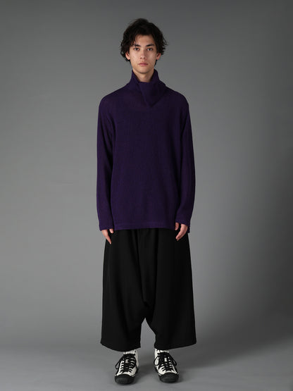 SPIDER WEB KNIT TURTLENECK LONG-SLEEVED T