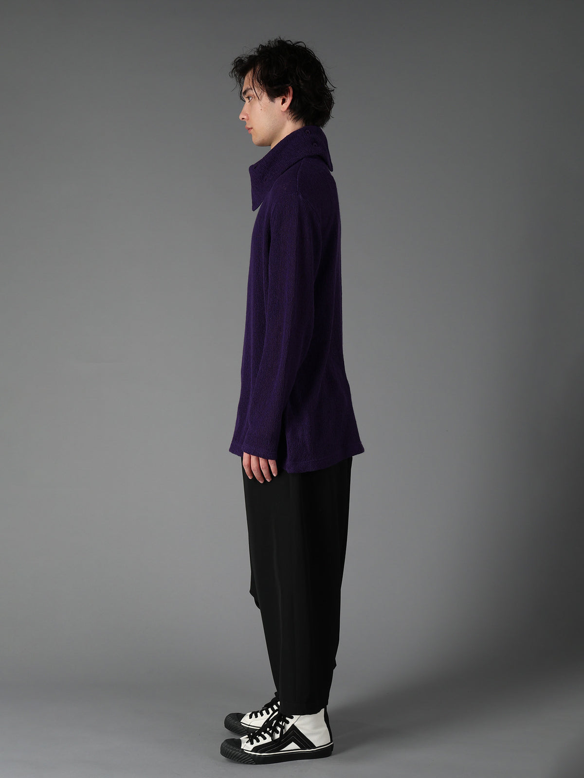 SPIDER WEB KNIT TURTLENECK LONG-SLEEVED T