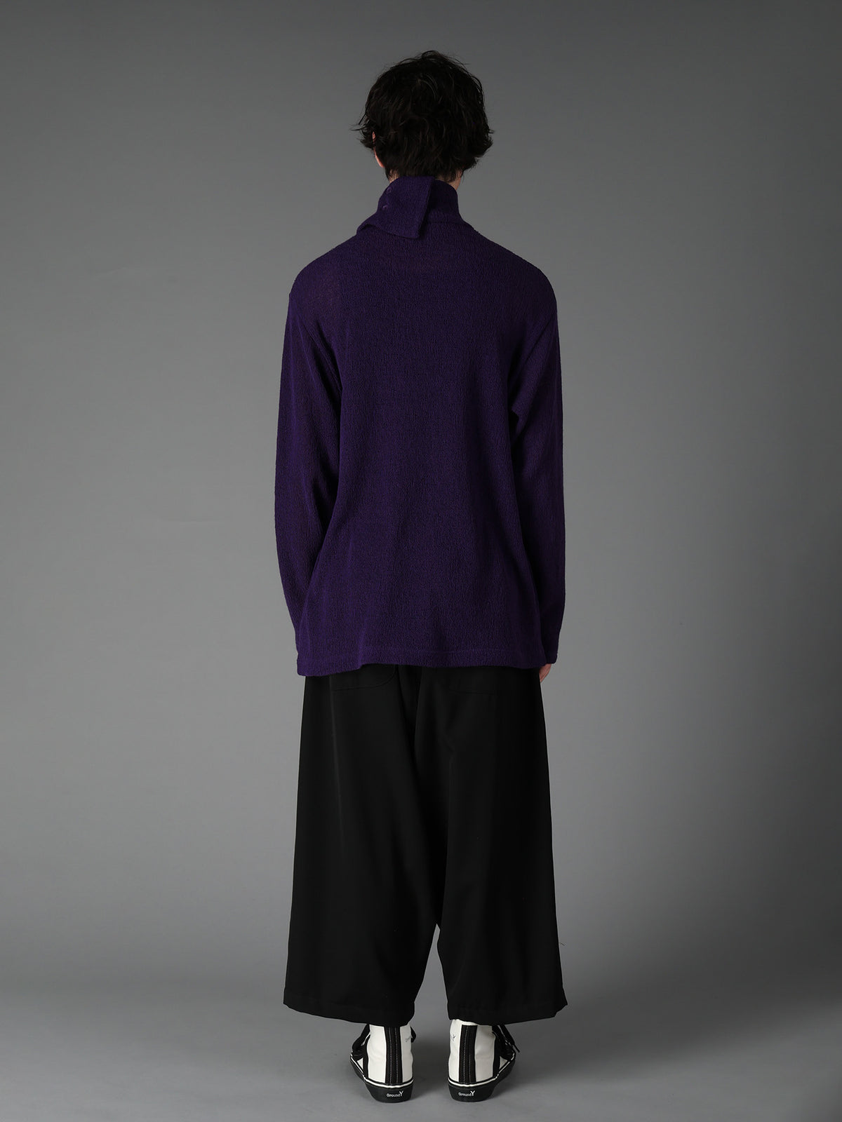 SPIDER WEB KNIT TURTLENECK LONG-SLEEVED T