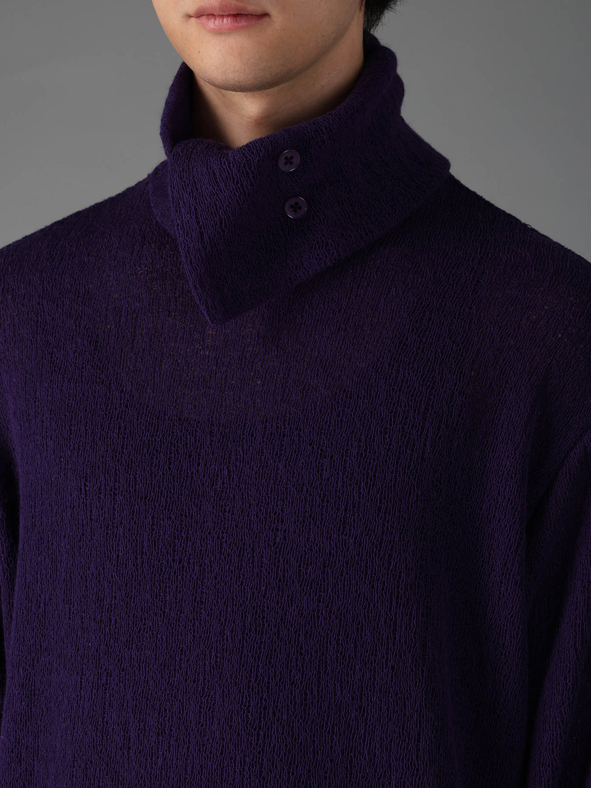 SPIDER WEB KNIT TURTLENECK LONG-SLEEVED T