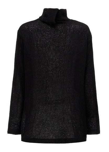SPIDER WEB KNIT TURTLENECK LONG-SLEEVED T