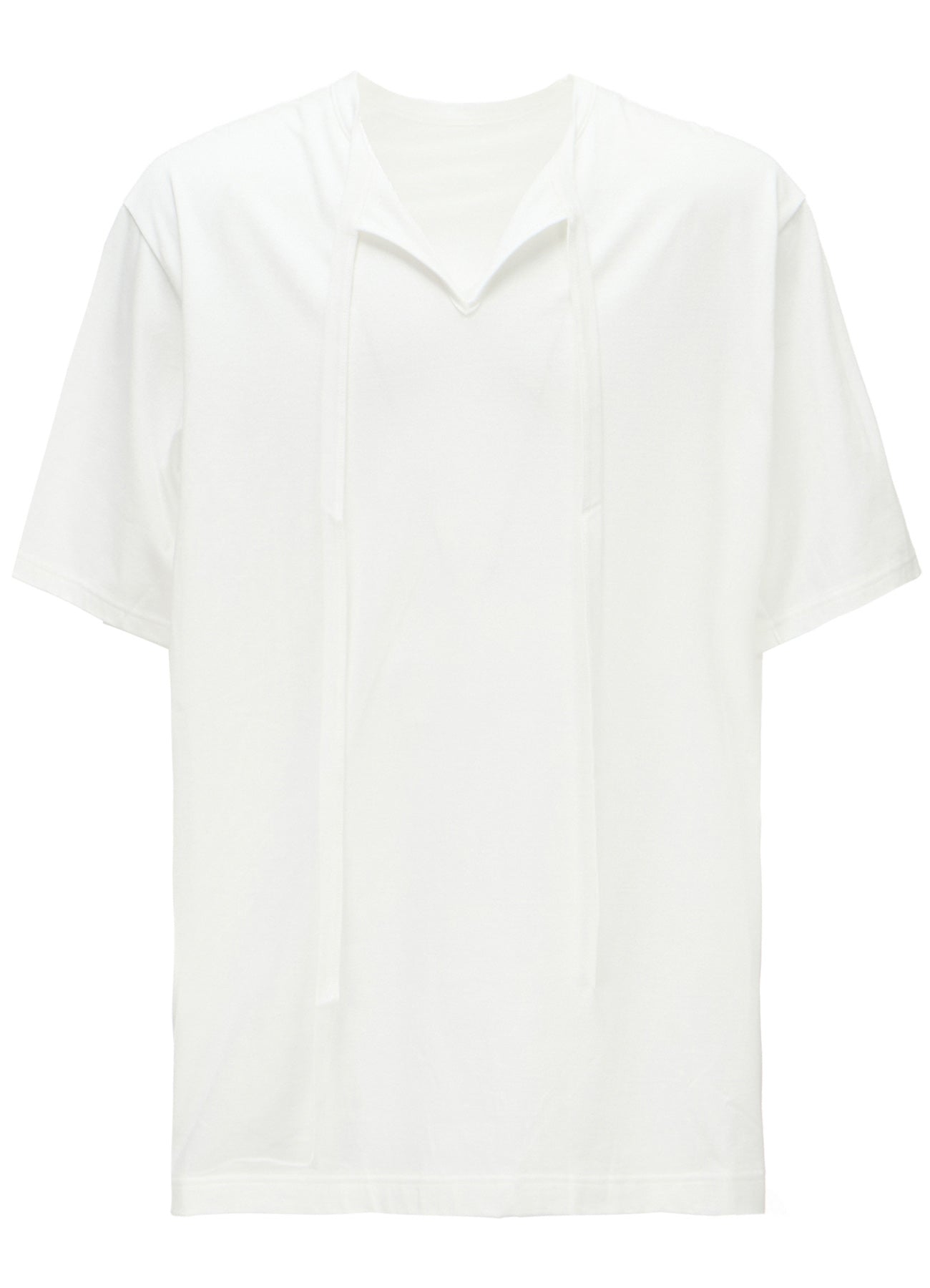 COTTON JERSEY FRONT SLIT COLLAR SHORT SLEEVED T – THE SHOP YOHJI