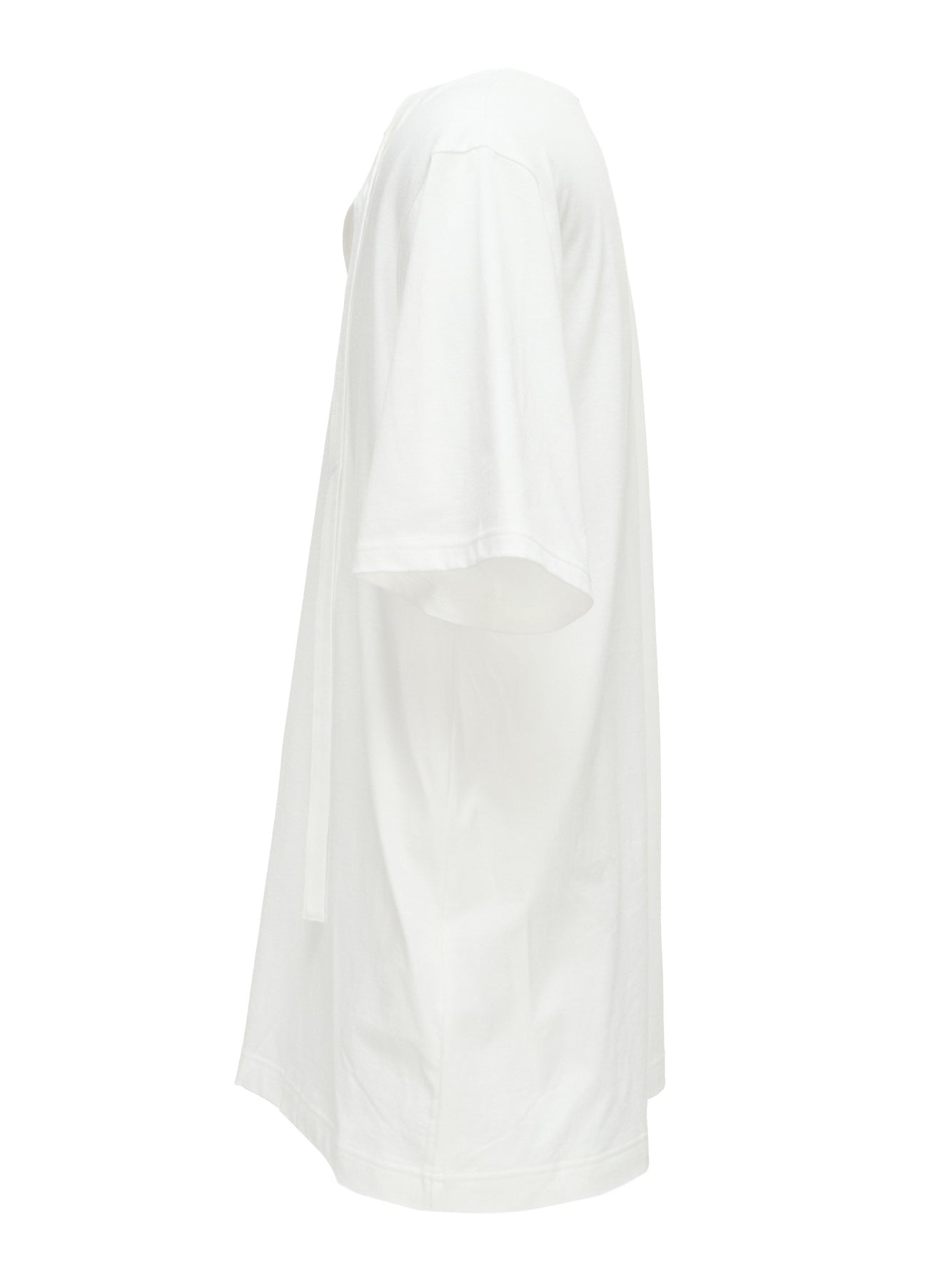 COTTON JERSEY FRONT SLIT COLLAR SHORT SLEEVED T
