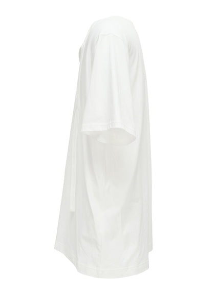 COTTON JERSEY FRONT SLIT COLLAR SHORT SLEEVED T