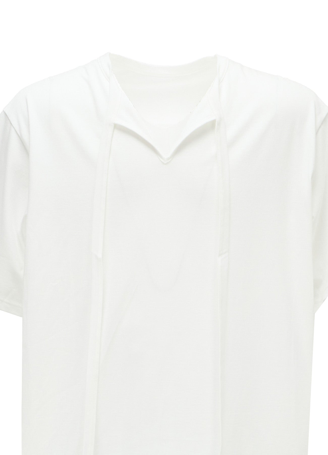 COTTON JERSEY FRONT SLIT COLLAR SHORT SLEEVED T – THE SHOP YOHJI