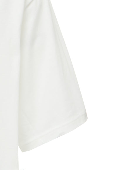 COTTON JERSEY FRONT SLIT COLLAR SHORT SLEEVED T