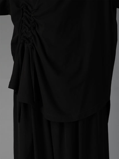 ULTIMA JERSEY SIDE GATHERED ROUND HEM T